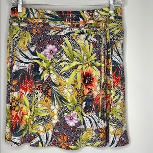 Coline Tropical Floral A-Line Skirt, XL